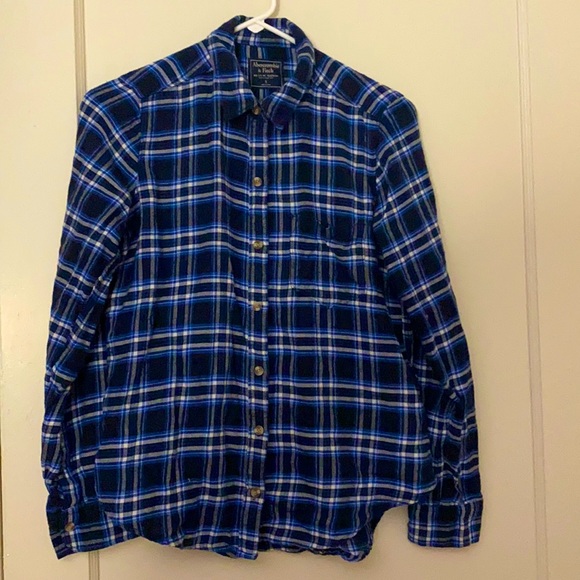 Abercrombie and Fitch blue flannel size: S - Picture 1 of 8